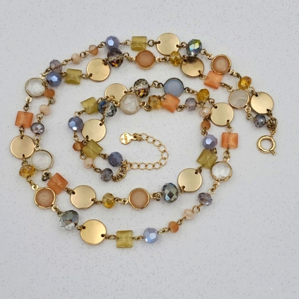 Loft Pastel Beads & Rhinestones Necklace